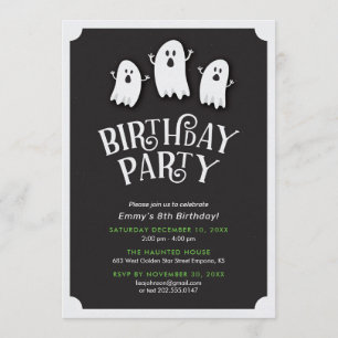 Invitación Simpático Fiesta fantasma de cumpleaños
