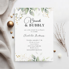 Invitación Simpel, mínimo, eucalipto Ducha de novia