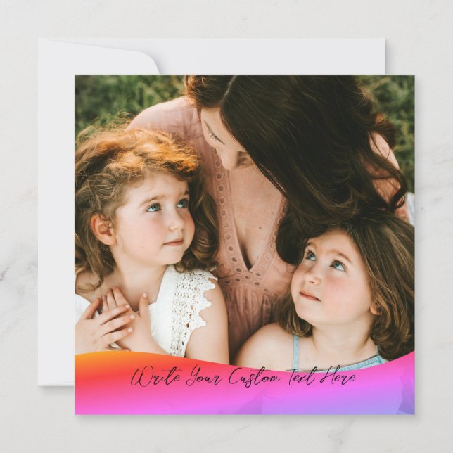 Invitación Simple 1 Photo Full Coverage - Script Text Overlay (Anverso)