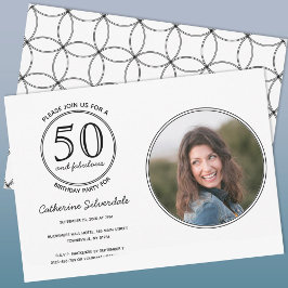 Invitación Simple 50 y fabulosa fiesta de cumpleaños de la fo
