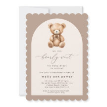 Invitación simple a Baby Shower de Bearly Wait Neu