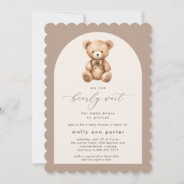 Invitación simple a Baby Shower de Bearly Wait Neu
