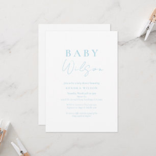 Invitación simple a Baby Shower de Light Blue Baby