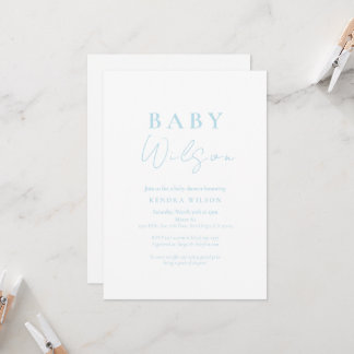 Invitación simple a Baby Shower de Light Blue Baby