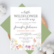 Invitación simple a Baby Shower de Little Wildflow