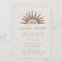 Invitación simple a bodas Boho Sun Brown y Taupe W