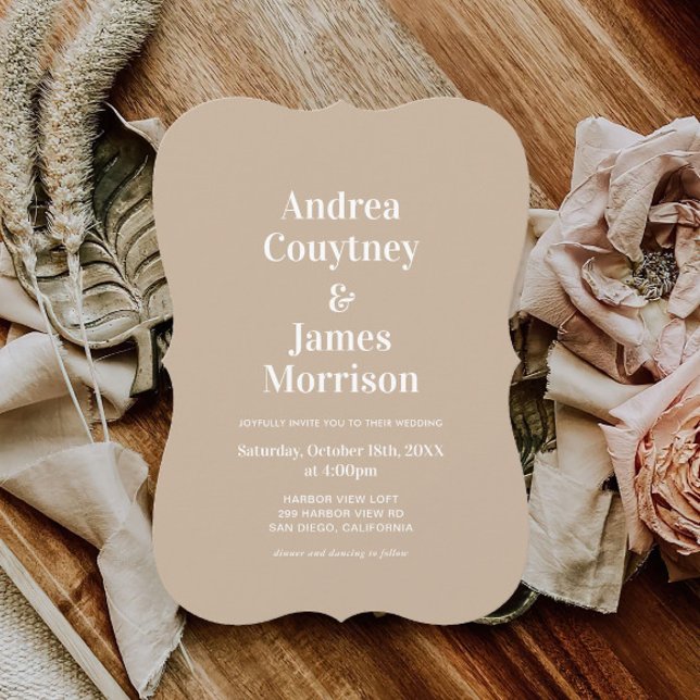 Invitación simple a bodas fotográficas de Boho Bei (Subido por el creador)