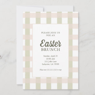 Invitación simple a Brunch de Pascua de Gingham