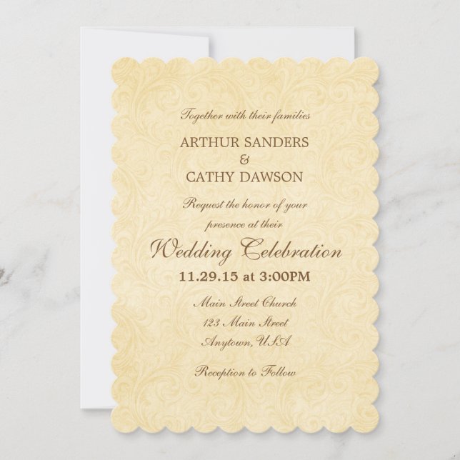 Invitación simple a casamiento con cosechas (Anverso)