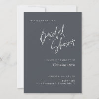 Invitación simple a ducha de novia gris Minimalist