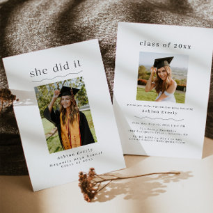 Invitación simple a graduación de fotografía Minim