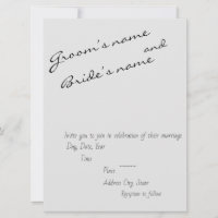 Invitación simple a la boda