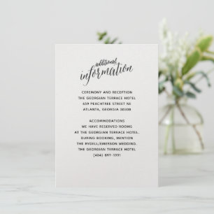 Invitación simple a la boda blanca negra Insertar