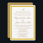Invitación simple a la boda blanca y de oro<br><div class="desc">Simple Gold and White Wedding Invitation Card diseñada por nadil2. Personalizar con su monograma y añada toda la información de su boda en la tarjeta utilizando las indicaciones del menú "Personalizar" de Zazzle, de fácil uso. Viene con sobre blanco en blanco. Un diseño sencillo y elegante para una invitación casera...</div>