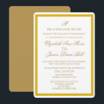 Invitación simple a la boda blanca y de oro<br><div class="desc">Simple Gold and White Wedding Invitation Card diseñada por nadil2. Personalizar con su monograma y añada toda la información de su boda en la tarjeta utilizando las indicaciones del menú "Personalizar" de Zazzle, de fácil uso. Viene con sobre blanco en blanco. Un diseño sencillo y elegante para una invitación casera...</div>