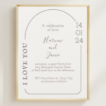 Invitación simple a la boda blanca y marrón
