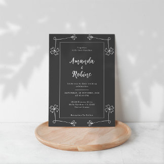 Invitación simple a la boda de flores silvestres e