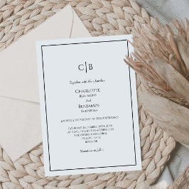 Invitación simple a la boda en monograma Minimalis