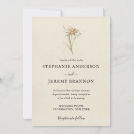 Invitación simple a la boda floral de Edelweiss
