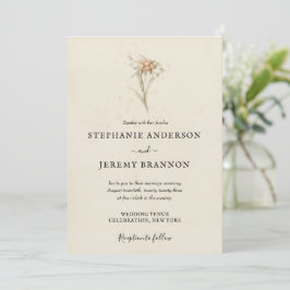 Invitación simple a la boda floral de Edelweiss