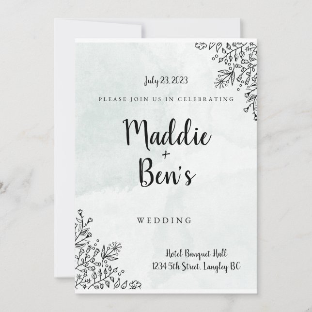 Invitación simple a la boda Minimalista (Anverso)