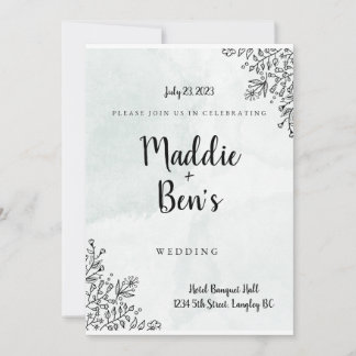 Invitación simple a la boda Minimalista