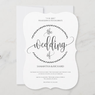 Invitación simple a la boda Minimalista