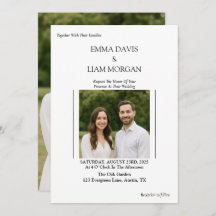 Invitación simple a la boda moderna con foto de pa