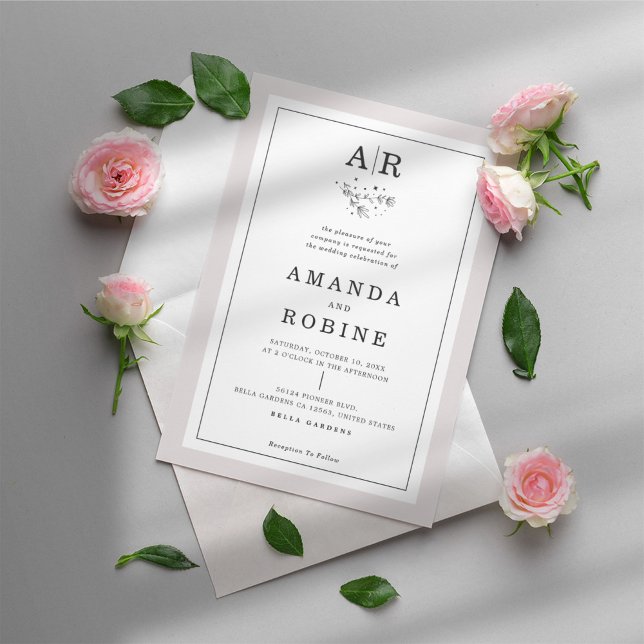Invitación simple a la boda monográfica (Subido por el creador)