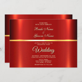 Invitación simple a la boda roja