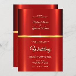 Invitación simple a la boda roja