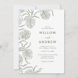 Invitación simple a la boda tropical