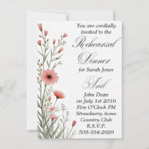 invitación simple a la cena de ensayo