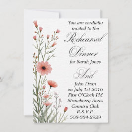 invitación simple a la cena de ensayo