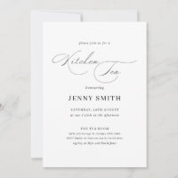 Invitación simple a la ducha de novia en blanco y 