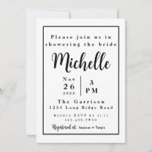 Invitación simple a la ducha de novia | MINIMALIST