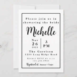 Invitación simple a la ducha de novia | MINIMALIST