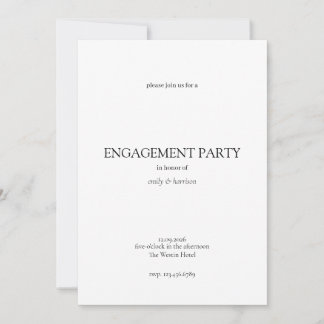 Invitación simple a la fiesta de compromiso