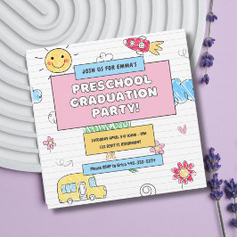 Invitación simple a una fiesta de graduación prees