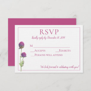 Invitación Simple acuarela Amaranth Thististle Flower RSVP