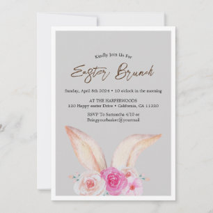 Invitación Simple acuarela floral caza de huevos de brunch de