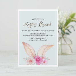 Invitación Simple acuarela floral caza de huevos de brunch de