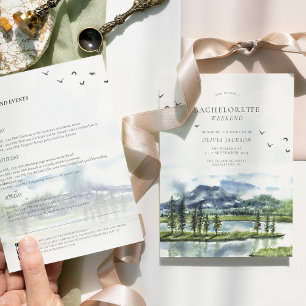 Invitación Simple acuarela Lakeside Bachelorette