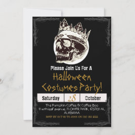 Invitación Simple Adulto Vintage Halloween Party Cráneo gótic