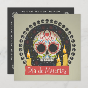 Invitación simple al Día de Muertos para el cráneo