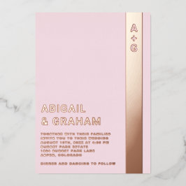 Invitación simple al Relieve metalizado de Boda de