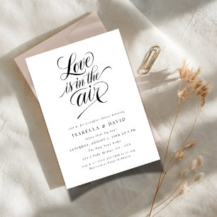 Invitación Simple Amor Moderno en el Aire Regadera para Parej