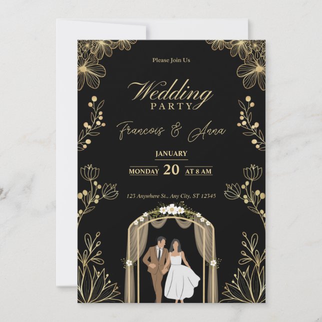 Invitación Simple and Affordable Rustic Wedding Invitations (Anverso)