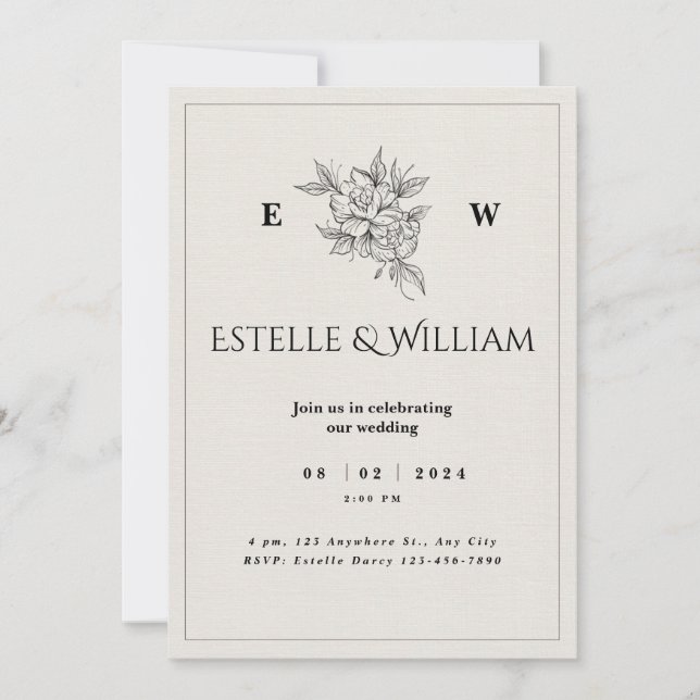Invitación Simple and Affordable Rustic Wedding Invitations (Anverso)