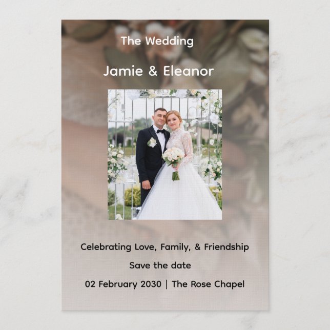 Invitación Simple and Class Weeding Invitation  (Anverso)